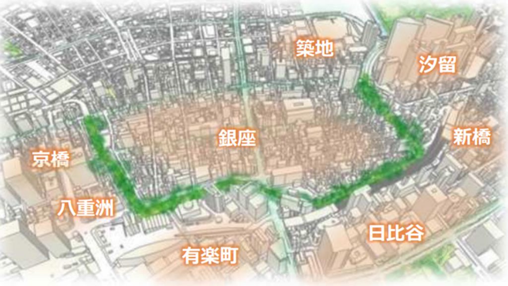 ＜東京高速道路（KK線）の位置図（出典：東京都）＞